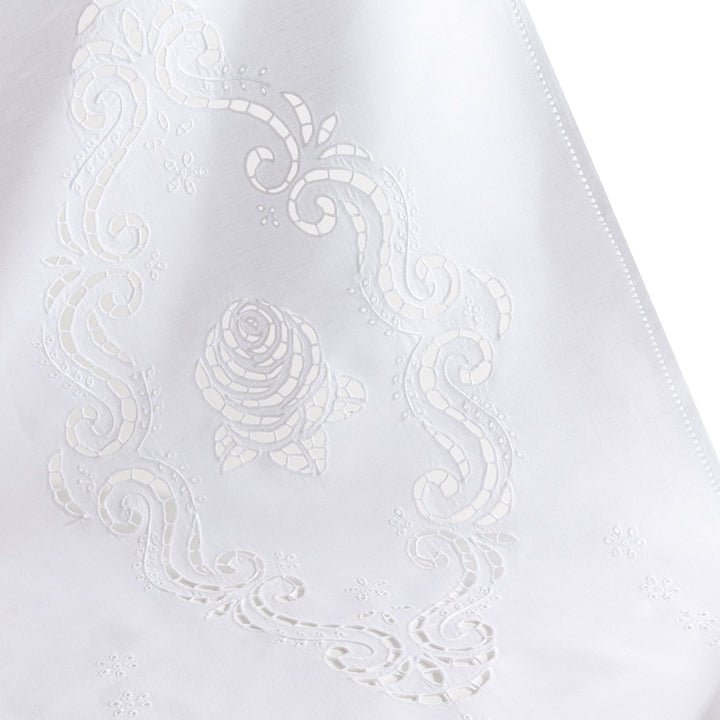 Zenoni & ColombiCoppia di Tende ricamate a mano in misto Lino Made in Italy variante Mary's Rose Grande vendita