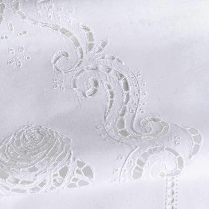 Zenoni & ColombiCoppia di Tende ricamate a mano in misto Lino Made in Italy variante Mary's Rose Grande vendita