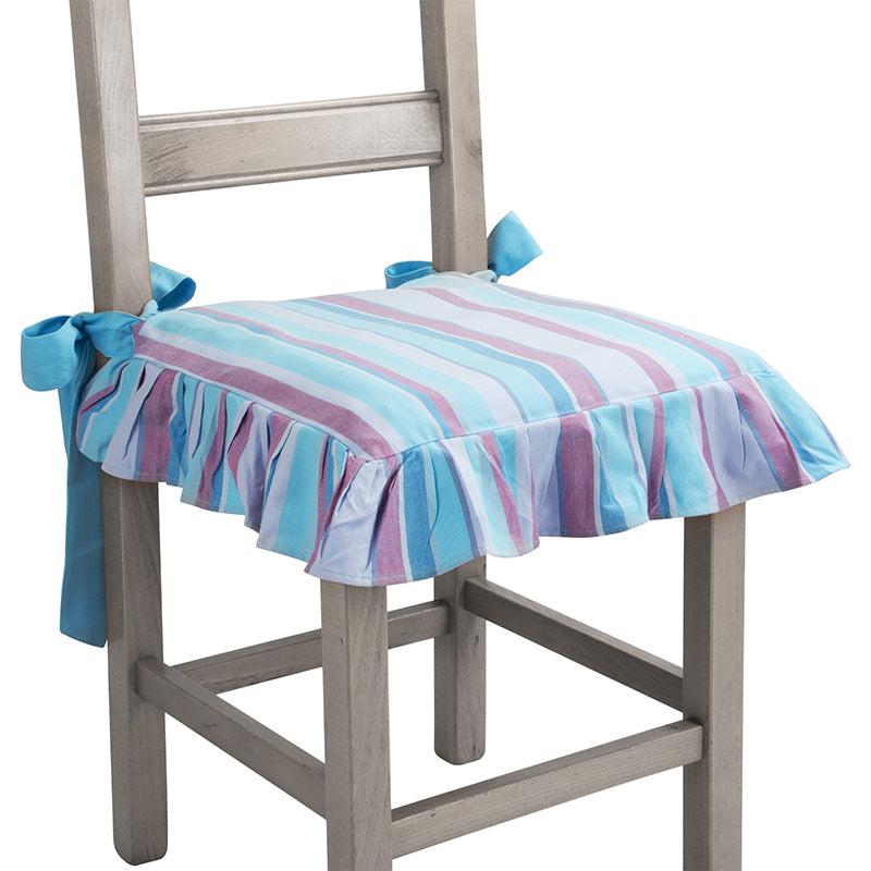 Zenoni & ColombiCopricuscino per sedia Provencal 100% cotone Azzurro