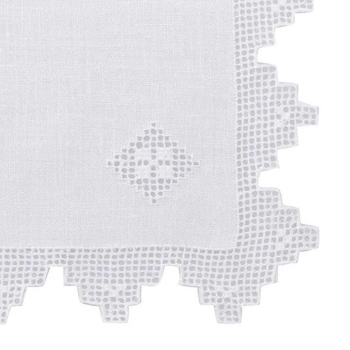 Zenoni & ColombiCentrino ricamato a mano in puro Lino Made in Italy variante Etruria (2 pezzi) Italy