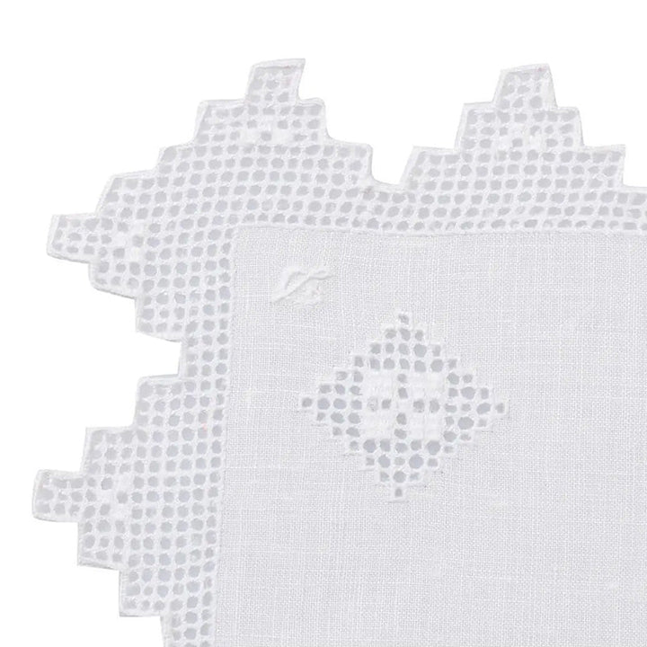 Zenoni & ColombiCentrino ricamato a mano in puro Lino Made in Italy variante Etruria (2 pezzi) Italy
