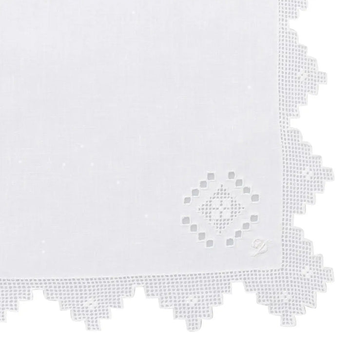 Zenoni & ColombiCentrino centrotavola ricamato a mano in puro Lino Made in Italy variante Etruria Presa