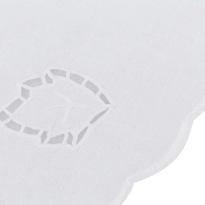 Zenoni & ColombiCentrino centrotavola rotondo ricamato a mano in puro cotone Made in Italy variante Sherwood Nuovo