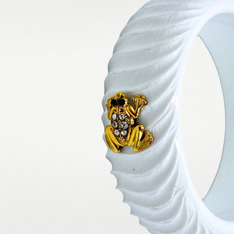 ALMALA BRACCIALE ACETATE FROG | BIANCO Prezzo di fabbrica