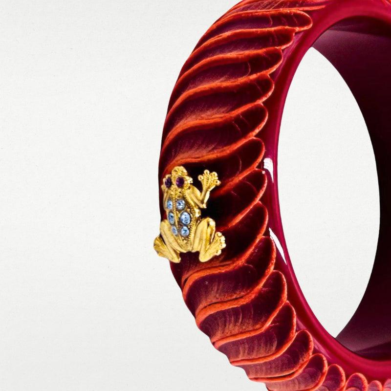 ALMALA BRACCIALE ACETATE FROG | MATTONE SCURO Italy