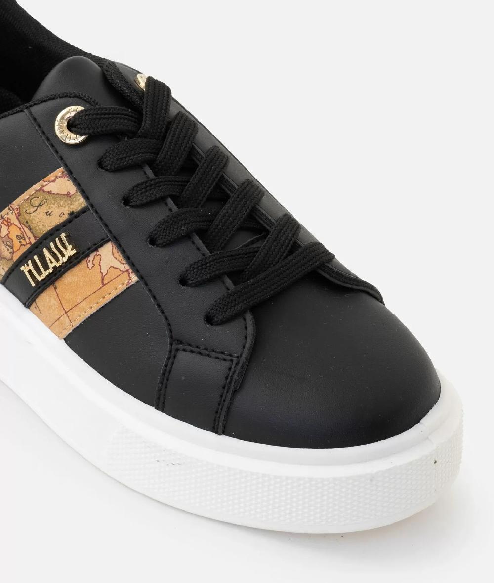 Alviero martini 1a classe Sneakers in eco nappa con logo e bande Geo Classic Nere Nuova