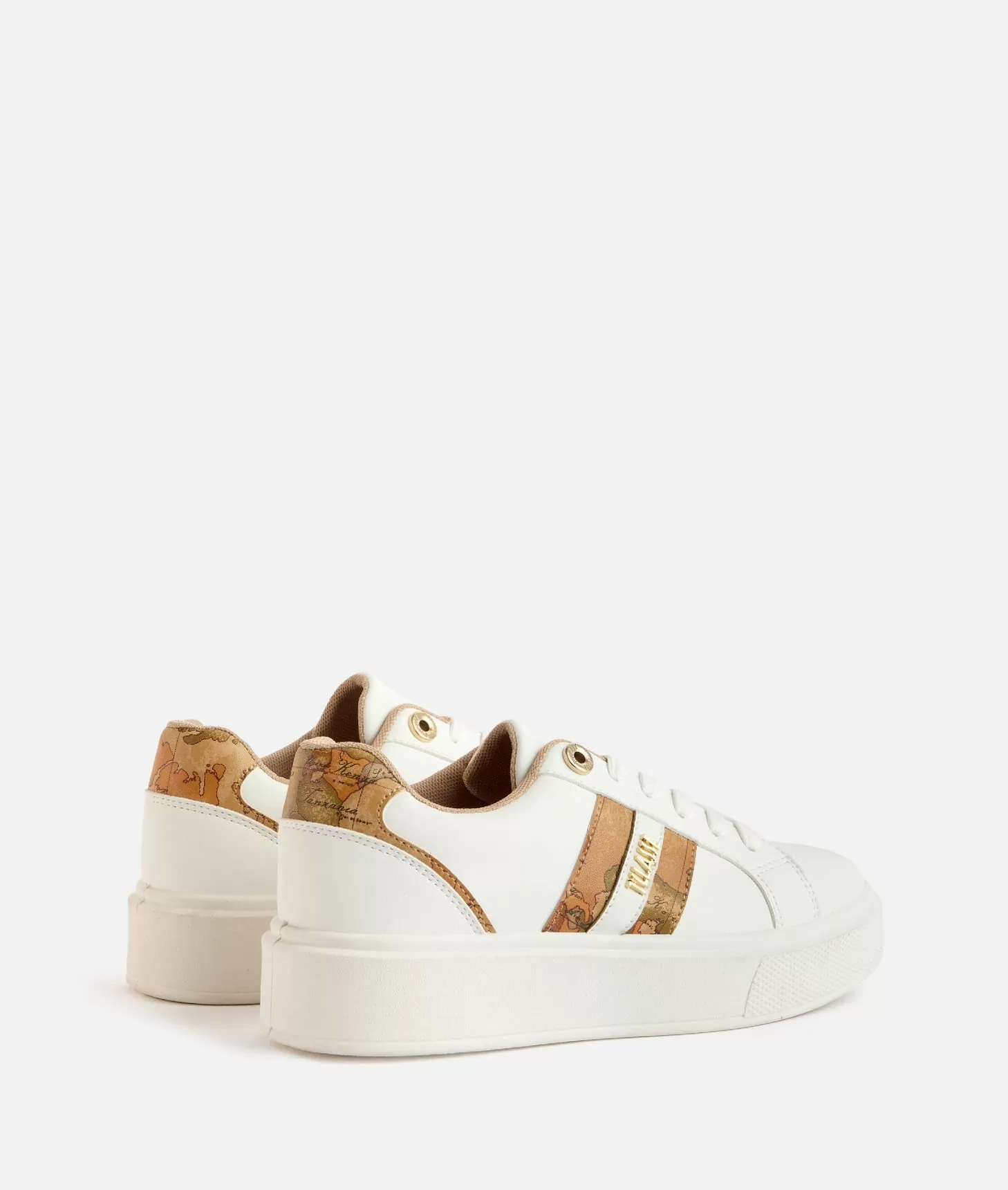 Alviero martini 1a classe Sneakers in eco nappa con logo e bande Geo Classic Bianche Moda