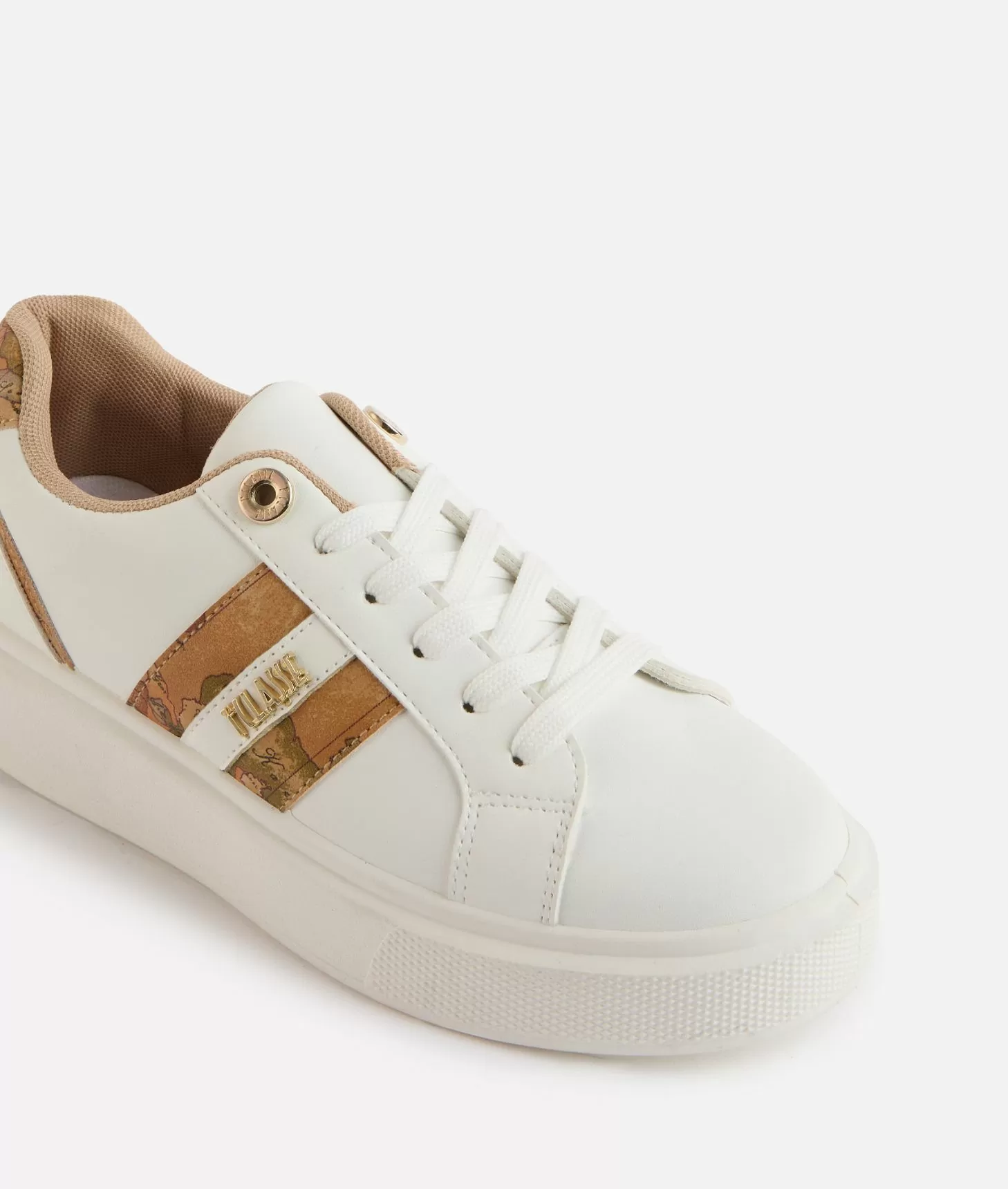 Alviero martini 1a classe Sneakers in eco nappa con logo e bande Geo Classic Bianche Moda