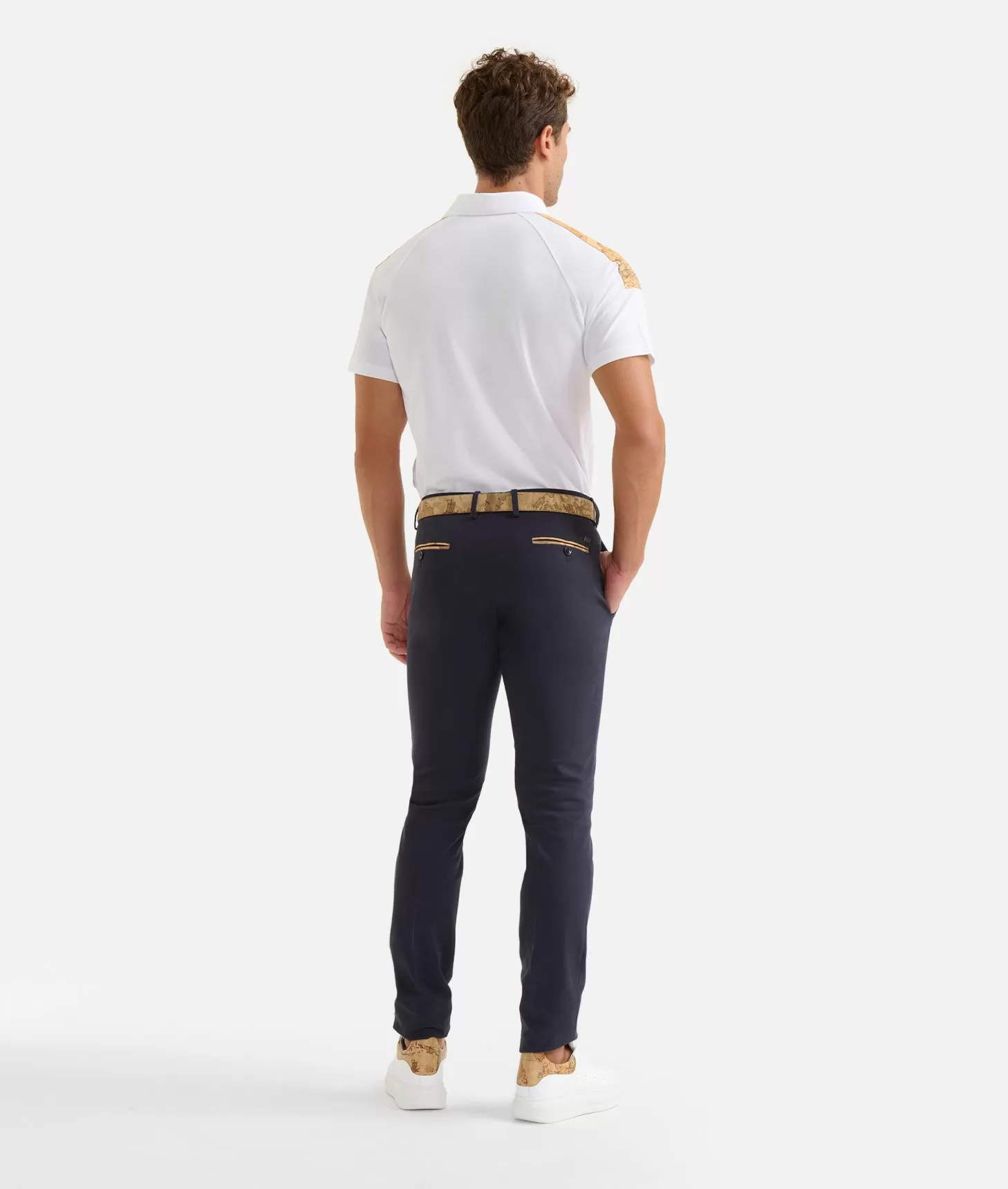 Alviero martini 1a classe Pantaloni super slim in cotone stretch Blu Navy Consegna Veloce