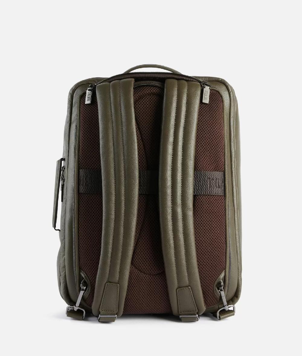 Alviero martini 1a classe Beta Leather zaino da viaggio tripla portabilità Verde Militare Moda