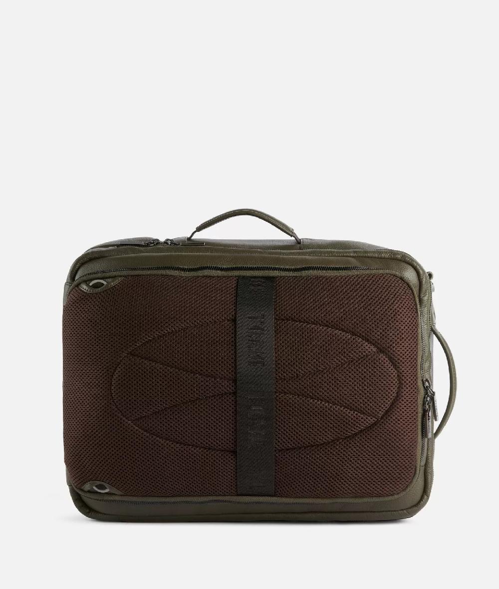 Alviero martini 1a classe Beta Leather zaino da viaggio tripla portabilità Verde Militare Moda