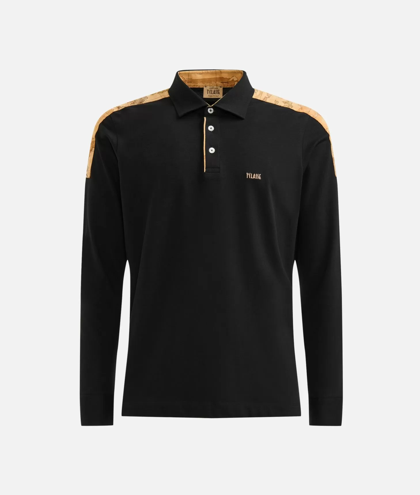 Alviero martini 1a classe Polo a maniche lunghe in cotone stretch Nera Negozio online di fabbrica