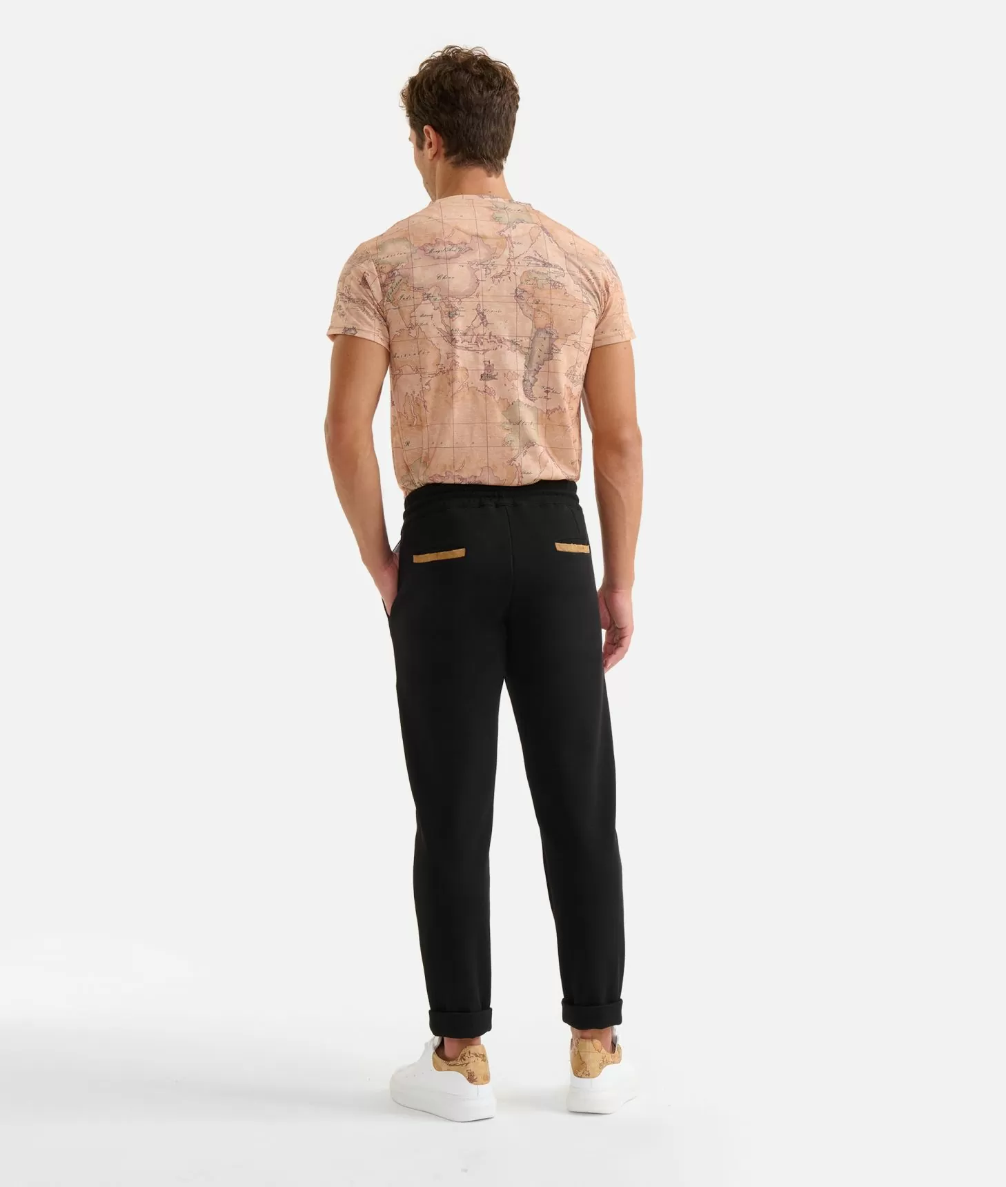 Alviero martini 1a classe Pantaloni con coulisse in cotone piquet Neri Prezzo di fabbrica