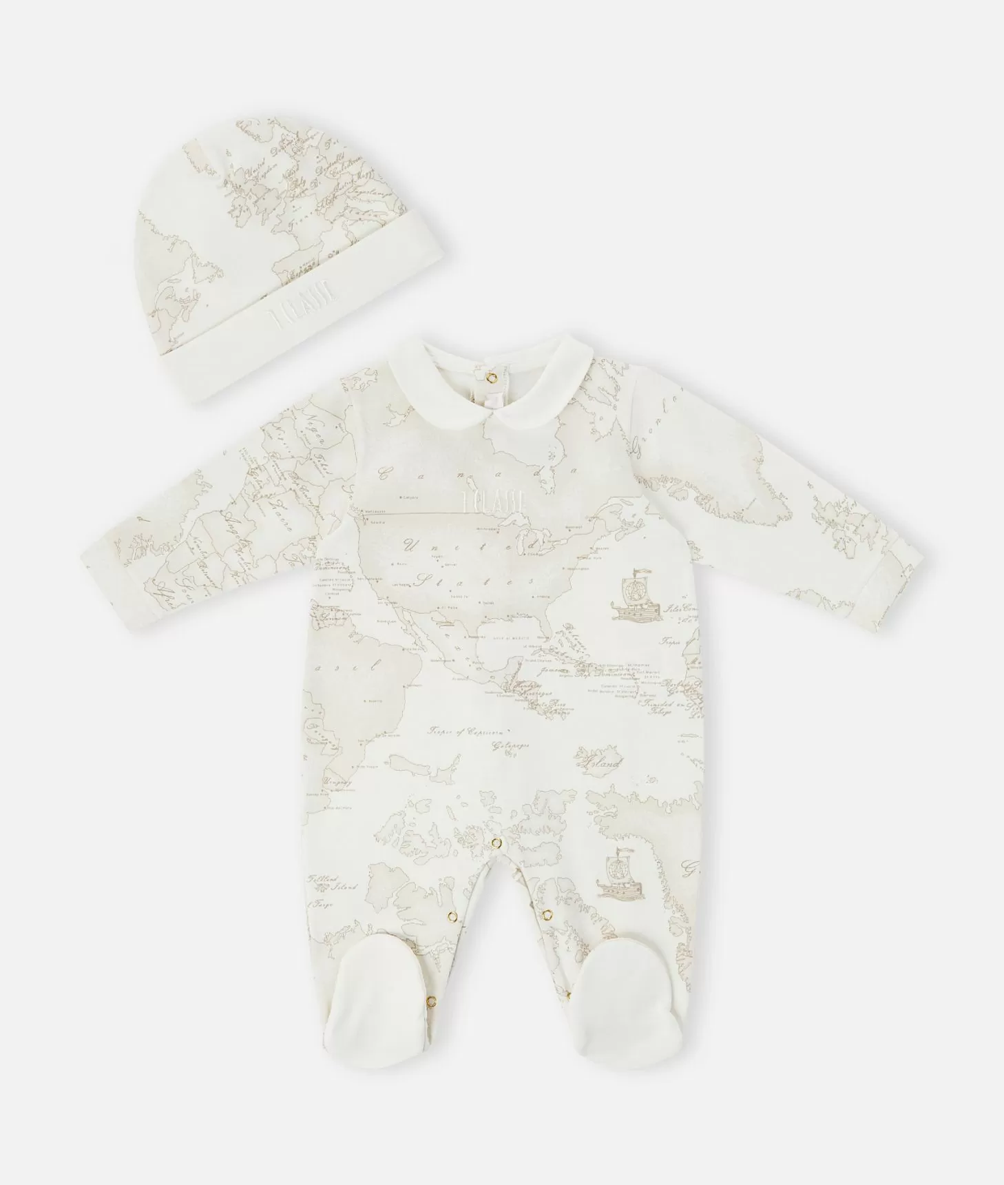 Alviero martini 1a classe Kit con tutina bavaglino e cappellino Geo White Grandi sconti