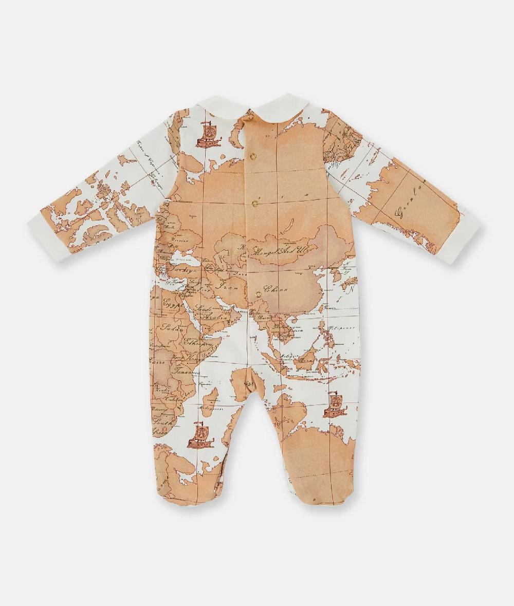 Alviero martini 1a classe Tutina in cotone con mappa Geo Classic Panna Bestseller