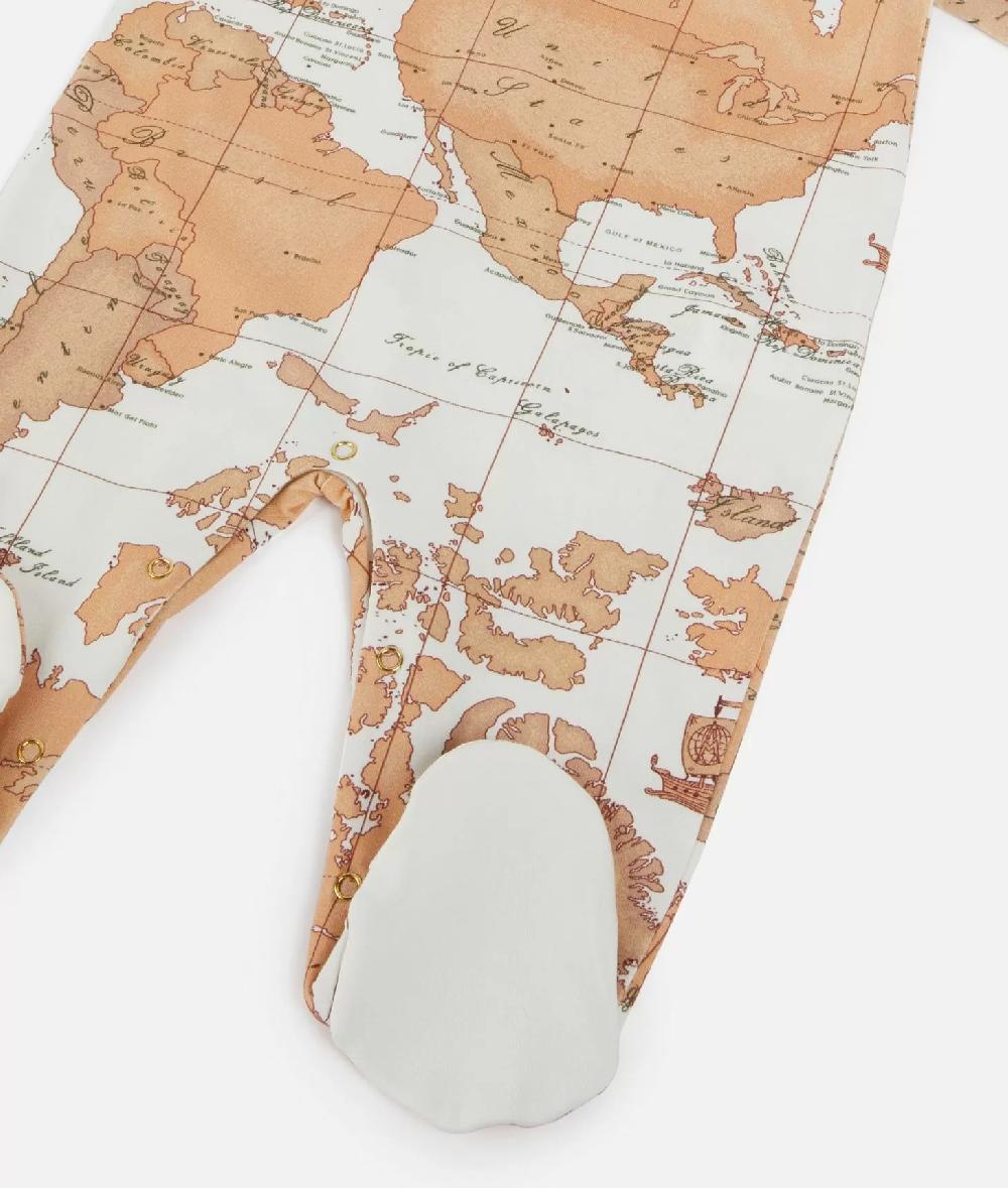 Alviero martini 1a classe Tutina in cotone con mappa Geo Classic Panna Bestseller