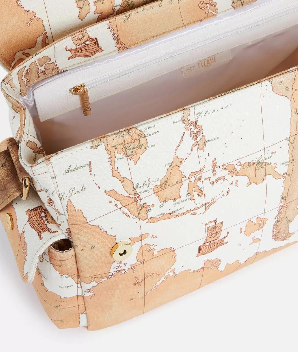 Alviero martini 1a classe Borsa a tracolla con mappa Geo Classic Panna Offerte stagionali