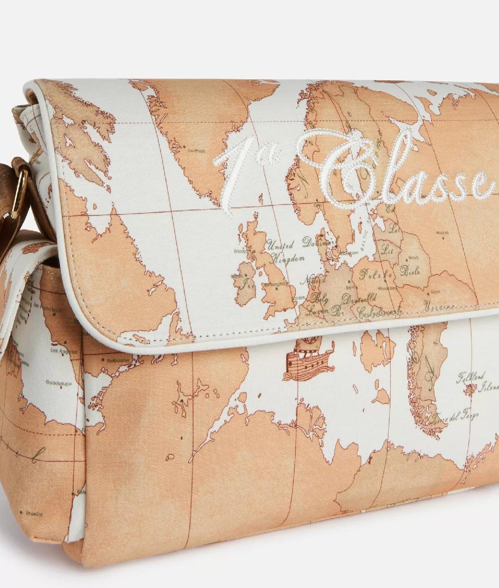 Alviero martini 1a classe Borsa a tracolla con mappa Geo Classic Panna Offerte stagionali