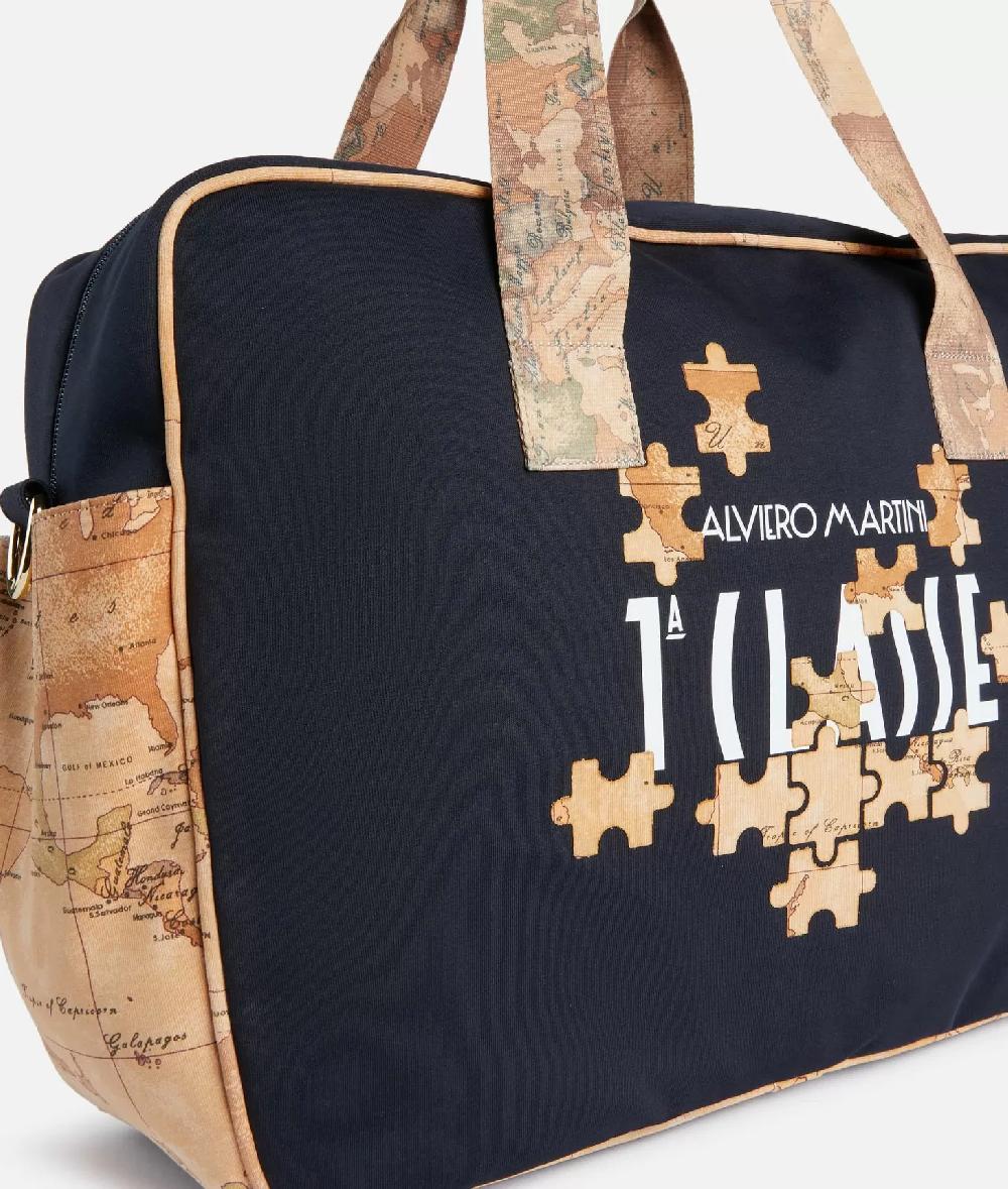 Alviero martini 1a classe Borsa per il cambio Geo Puzzle Blu Liquidazione