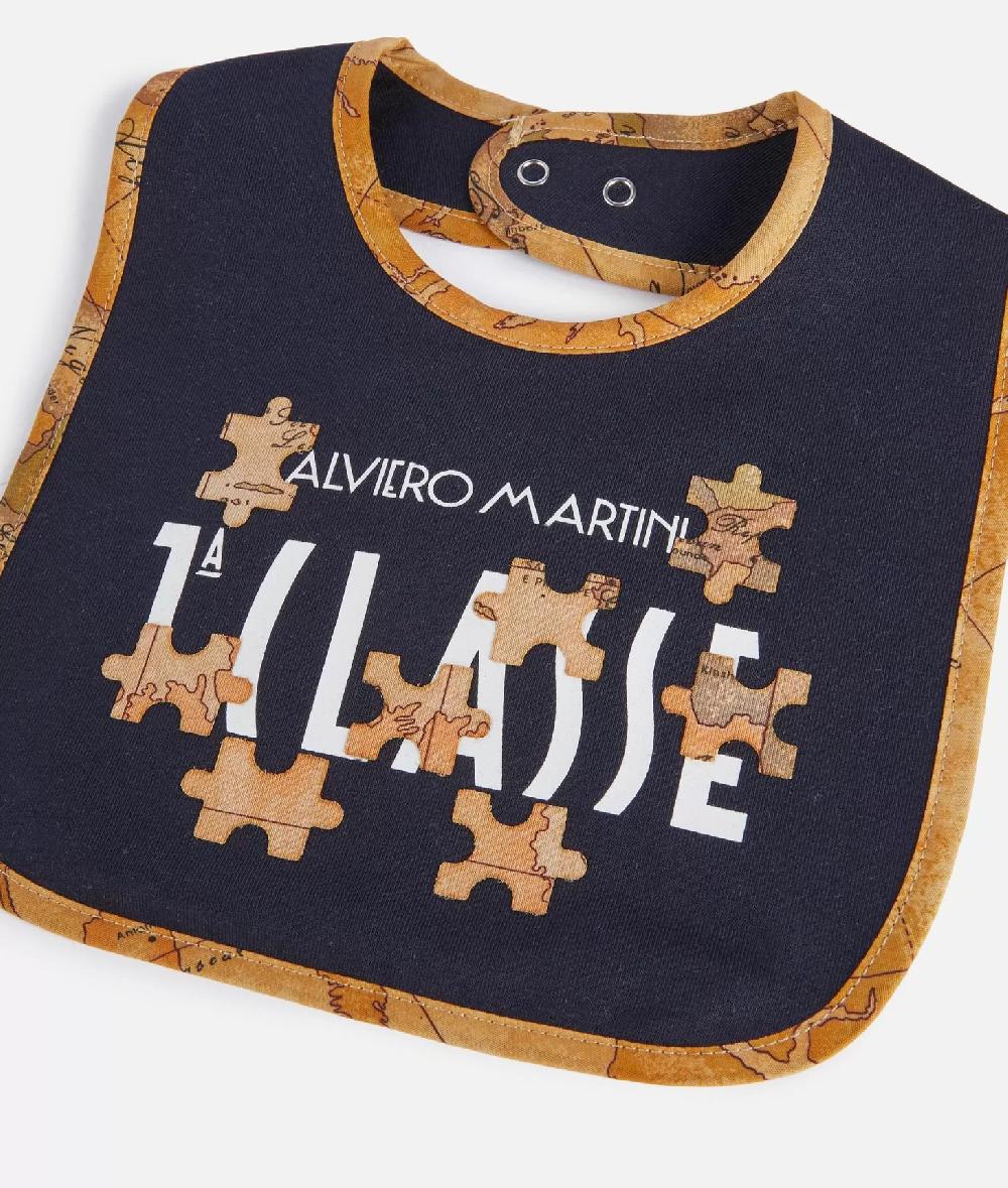 Alviero martini 1a classe Bavaglino in cotone Geo Puzzle Blu Prezzo basso