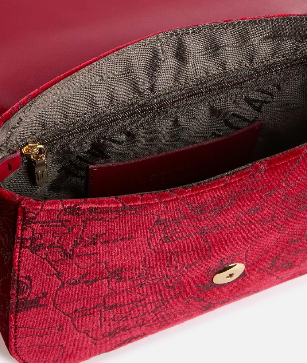 Alviero martini 1a classe Moments Bag tracolla con patta e catena in velluto Geo Filetto Rossa Super Saving Price