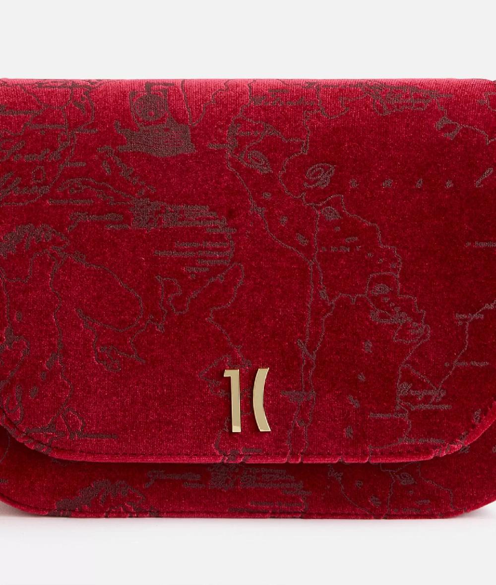 Alviero martini 1a classe Moments Bag tracolla con patta e catena in velluto Geo Filetto Rossa Super Saving Price