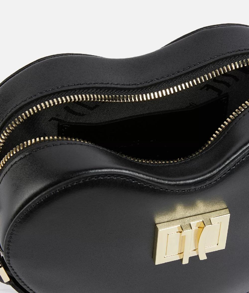Alviero martini 1a classe Winter Spirit tracollina a cuore in pelle liscia Nera Ritorno libero