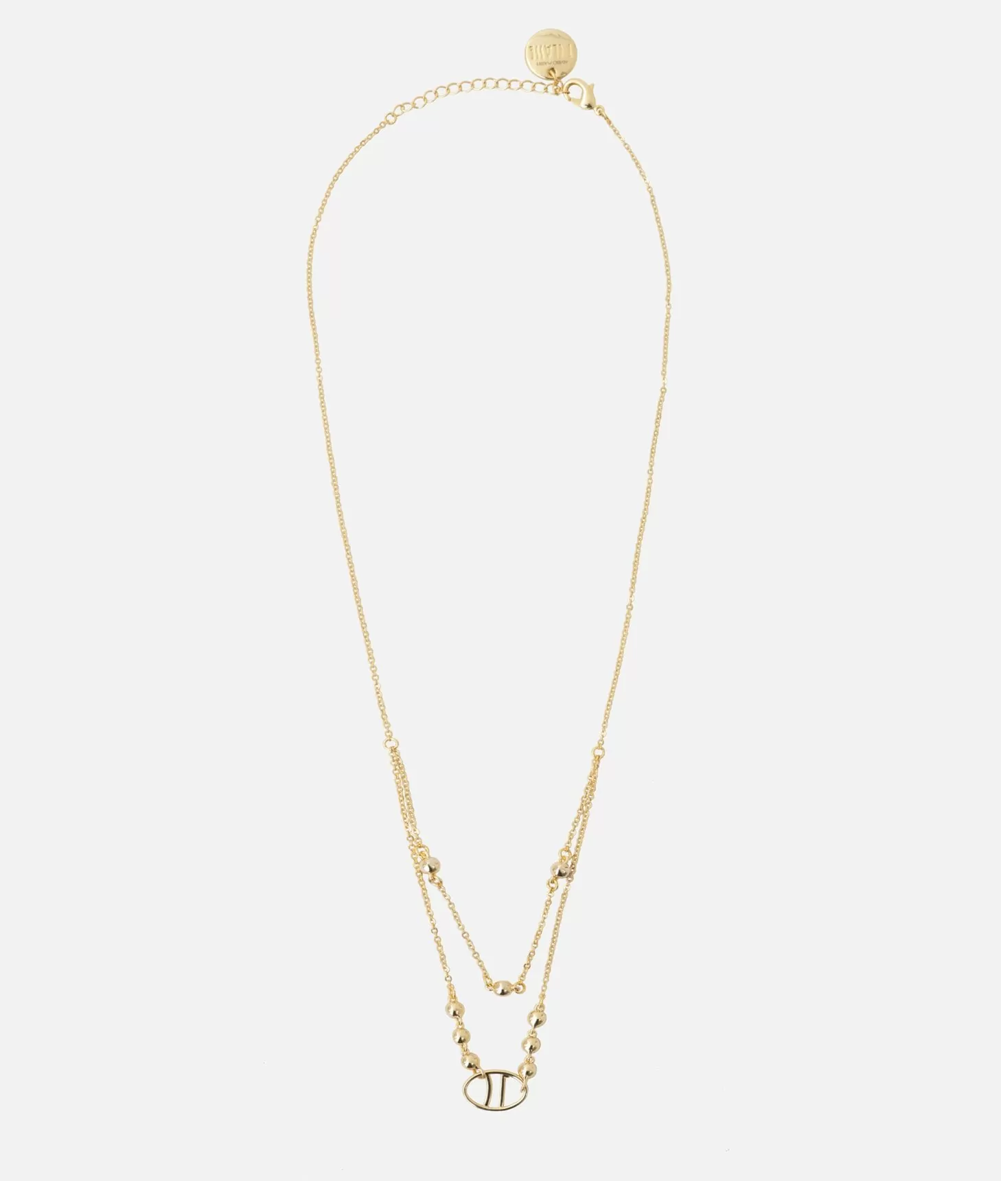 Alviero martini 1a classe Collana con logo 1C e pietre magenta Oro Super sconto