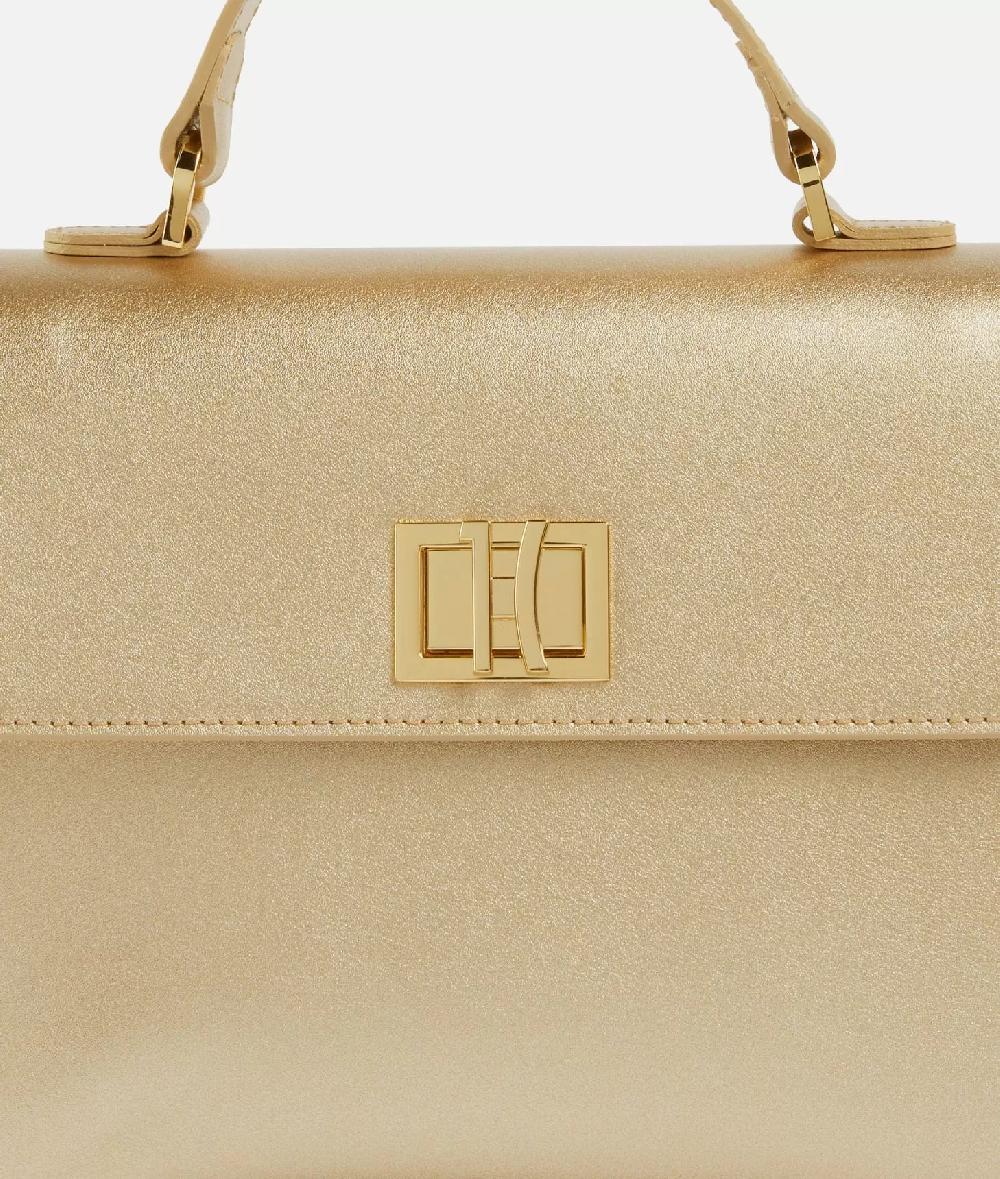 Alviero martini 1a classe Winter Spirit mini tote con tracolla in pelle laminata Oro Chiaro In Linea