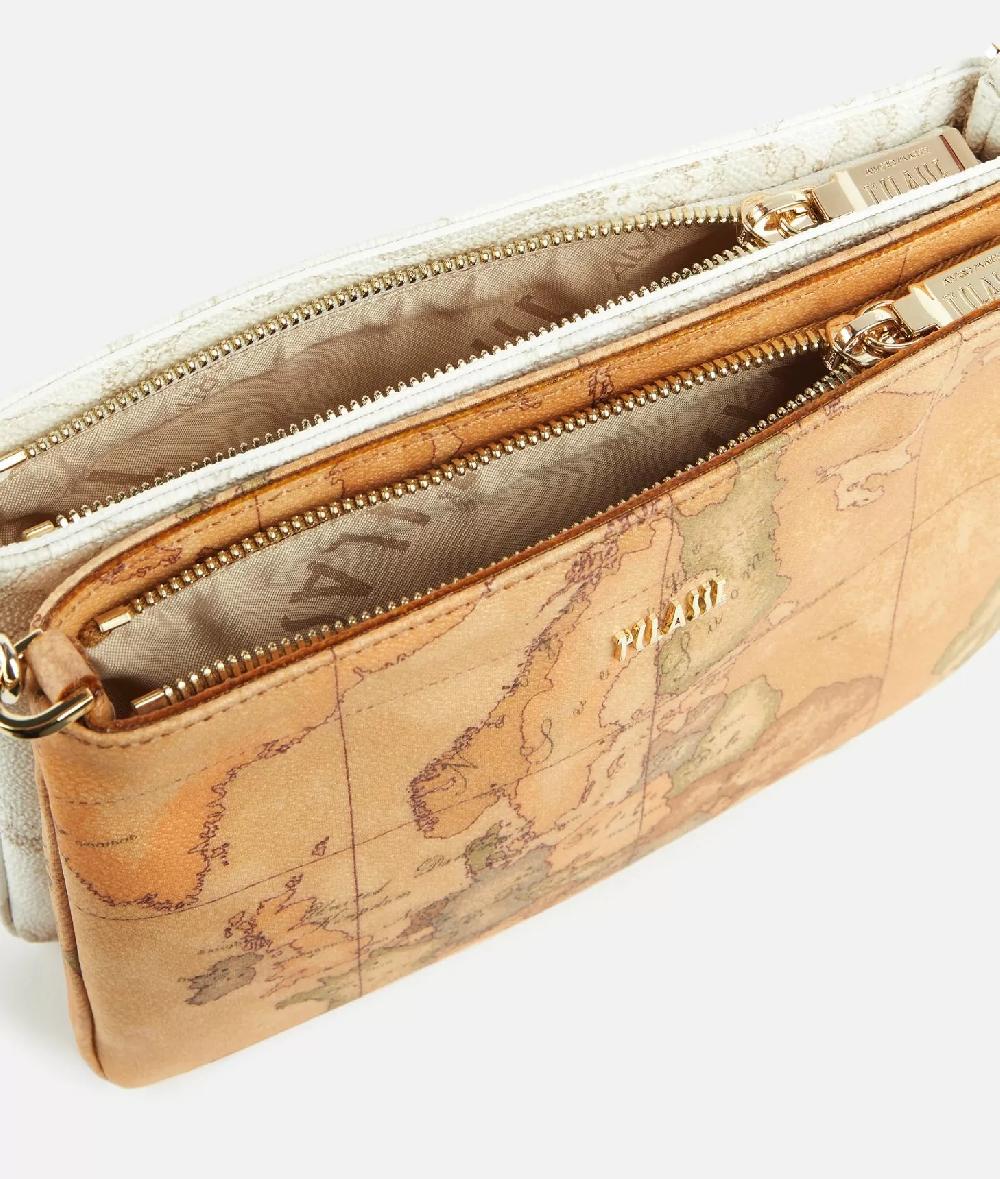 Alviero martini 1a classe Tracollina doppia in tessuto stampa Geo Classic e Geo White Sconto