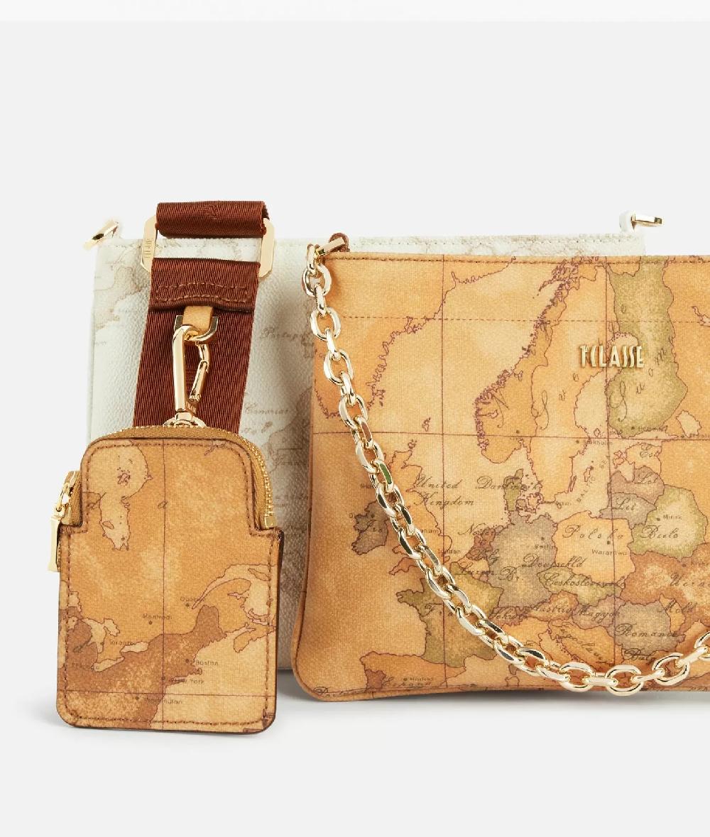 Alviero martini 1a classe Tracollina doppia in tessuto stampa Geo Classic e Geo White Sconto