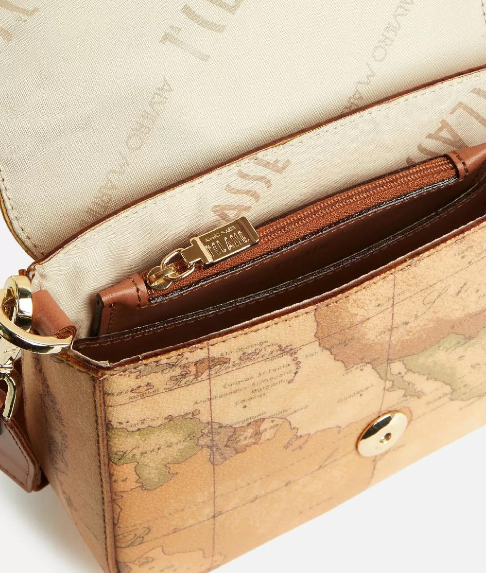 Alviero martini 1a classe Borsa a tracolla in tessuto stampa Geo Classic Naturale Offerta