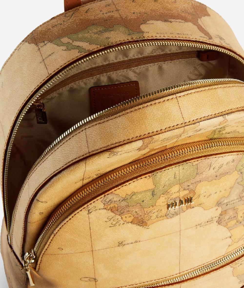 Alviero martini 1a classe Zaino tre tasche in tessuto stampa Geo Classic Naturale Vendite Flash