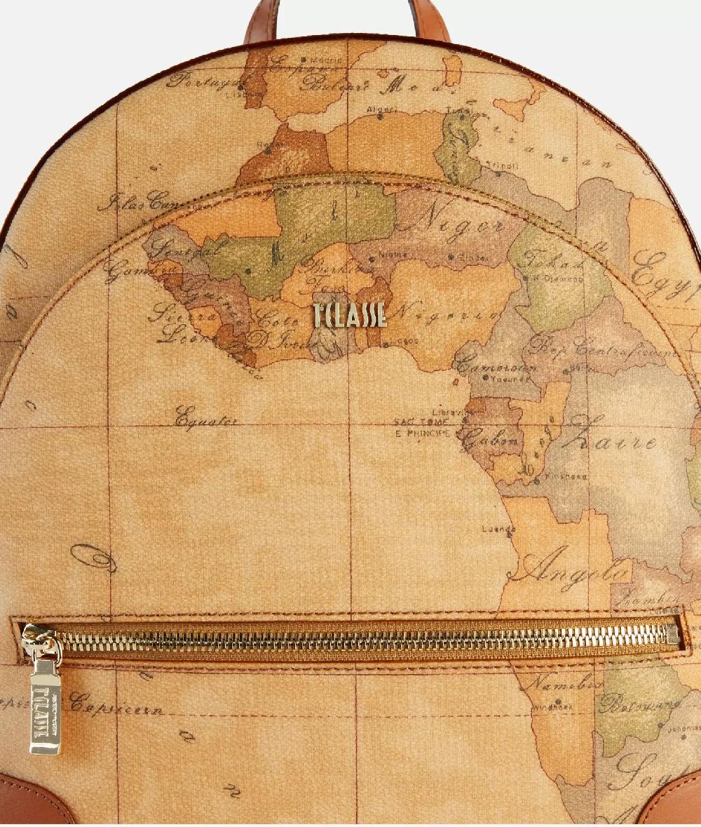 Alviero martini 1a classe Zaino tre tasche in tessuto stampa Geo Classic Naturale Vendite Flash