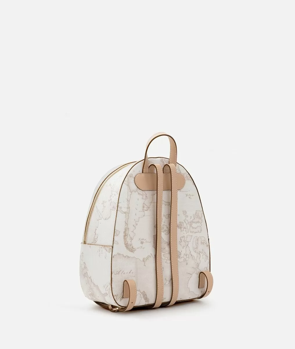 Alviero martini 1a classe Geo White zaino con inserti frontali in pelle Moda