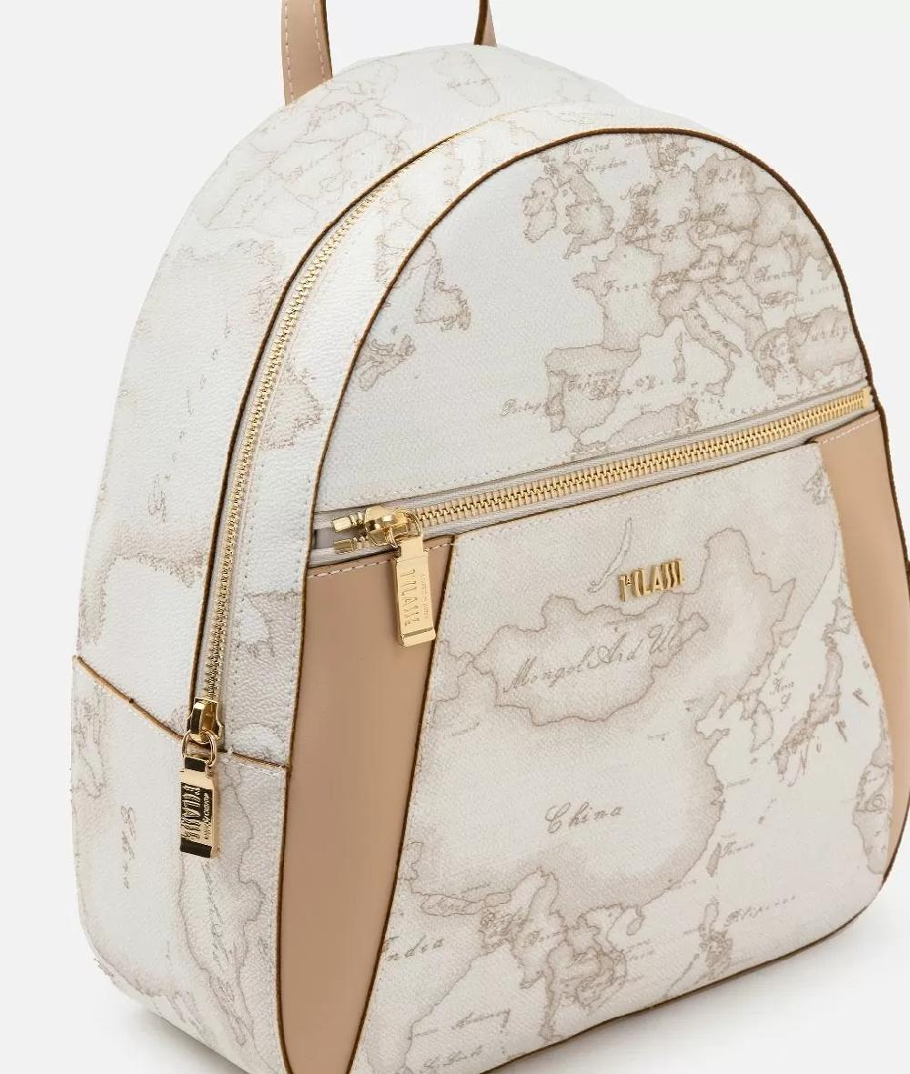 Alviero martini 1a classe Geo White zaino con inserti frontali in pelle Moda