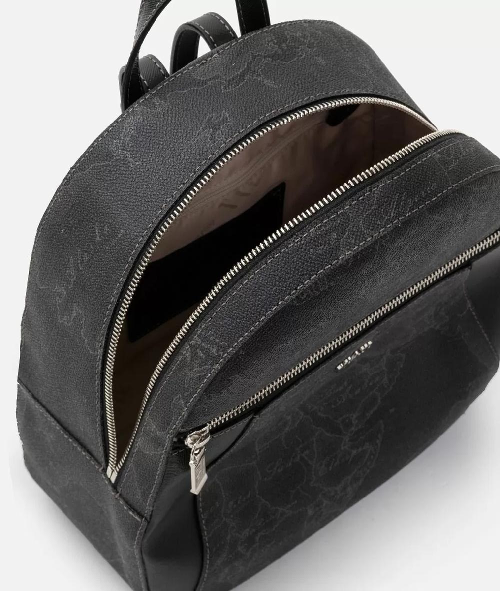 Alviero martini 1a classe Geo Black zaino con inserti frontali in pelle Sconto di tempo limitato