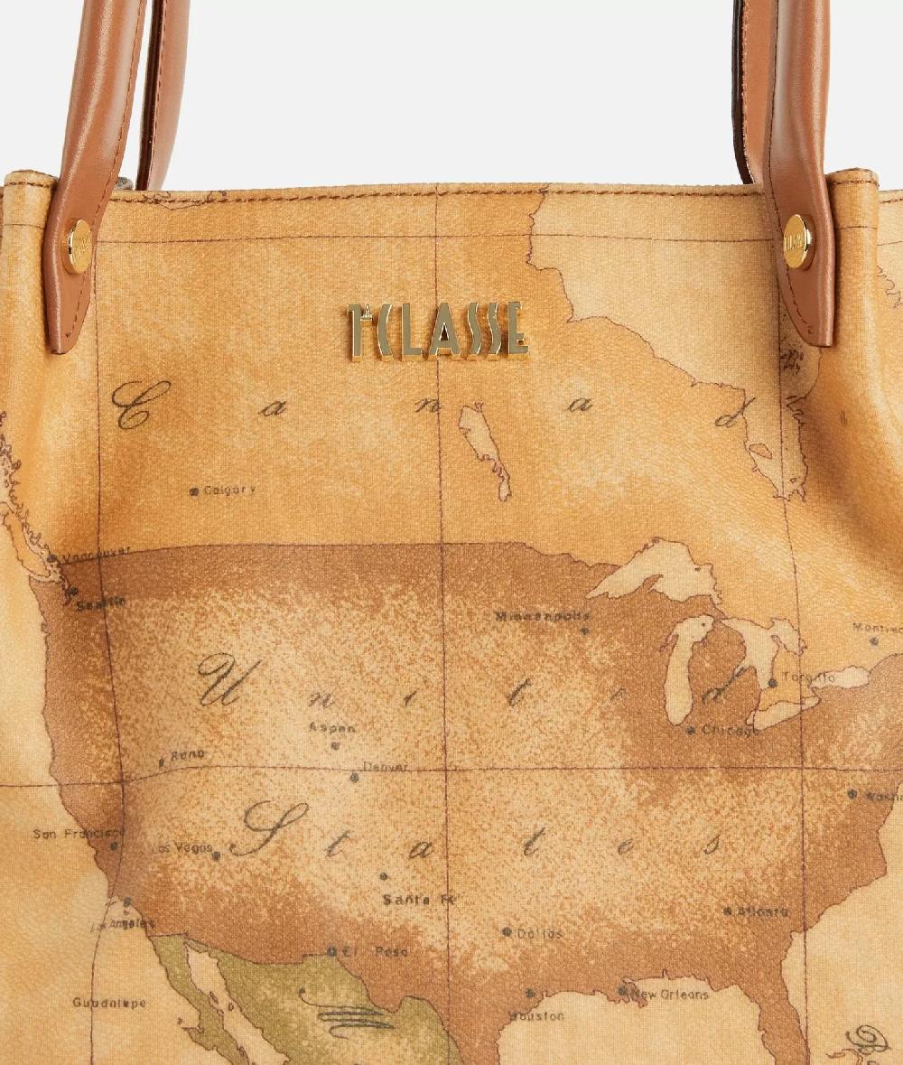 Alviero martini 1a classe Borsa shopping in tessuto stampa Geo Classic Naturale Smaltimento dello stoccaggio